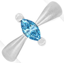 Foto 1 - Ring 0,71ct Blue Diamond Blauer Diamant, Treated, S1302